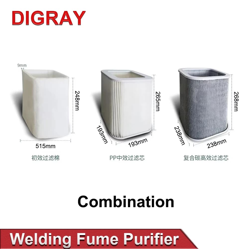 DIGRAY Estrattore di Fumi Laser Elemento Filtrante Per XF180 XF250 Saldatura Fumi Assorbitore Purificatore HEPA Collettore di Polveri