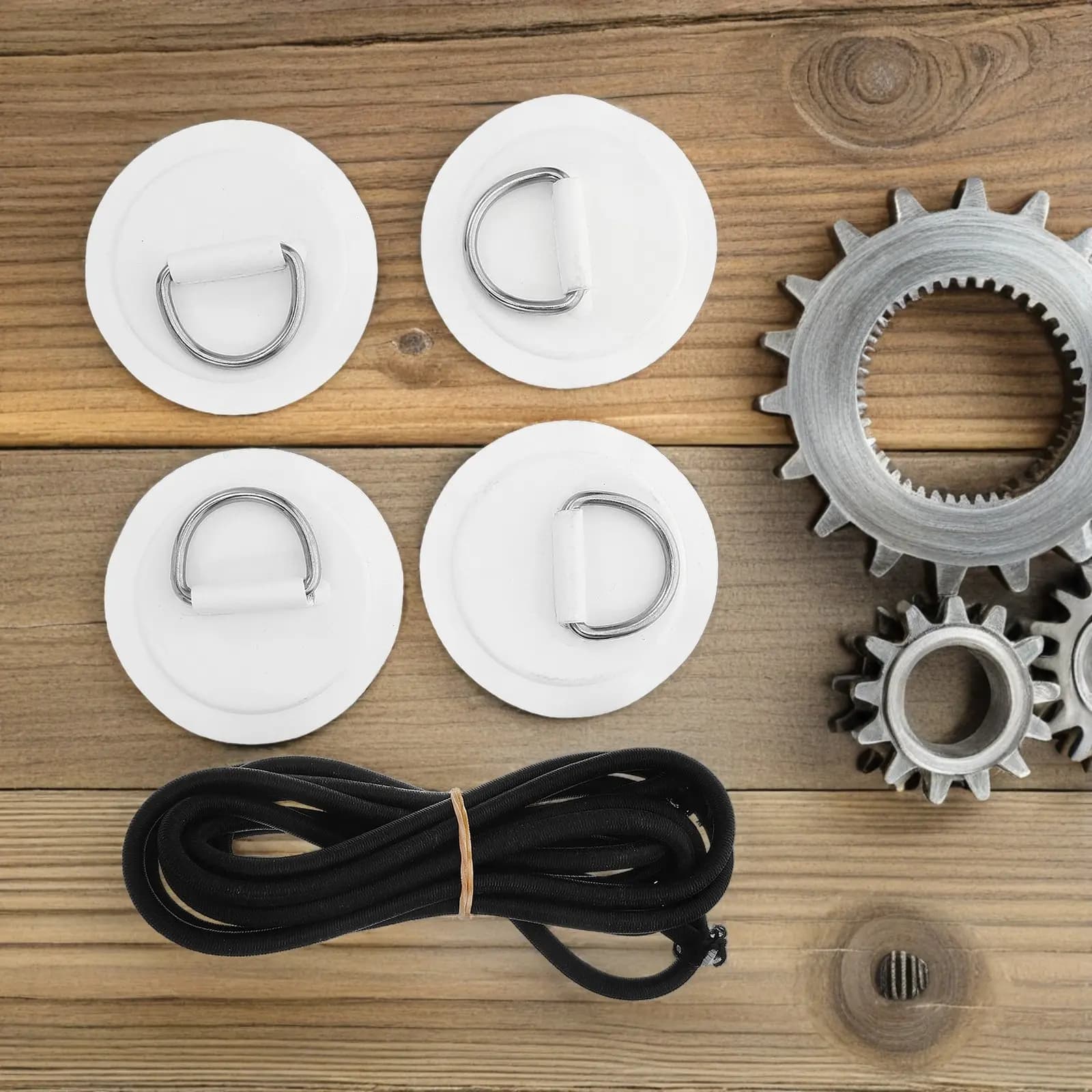 Set di 1 Anello a D in PVC per Paddle Board Gonfiabile, Kayak, Canoa - Kit di Attacco Leggero e Impermeabile con Anelli Elastici a D