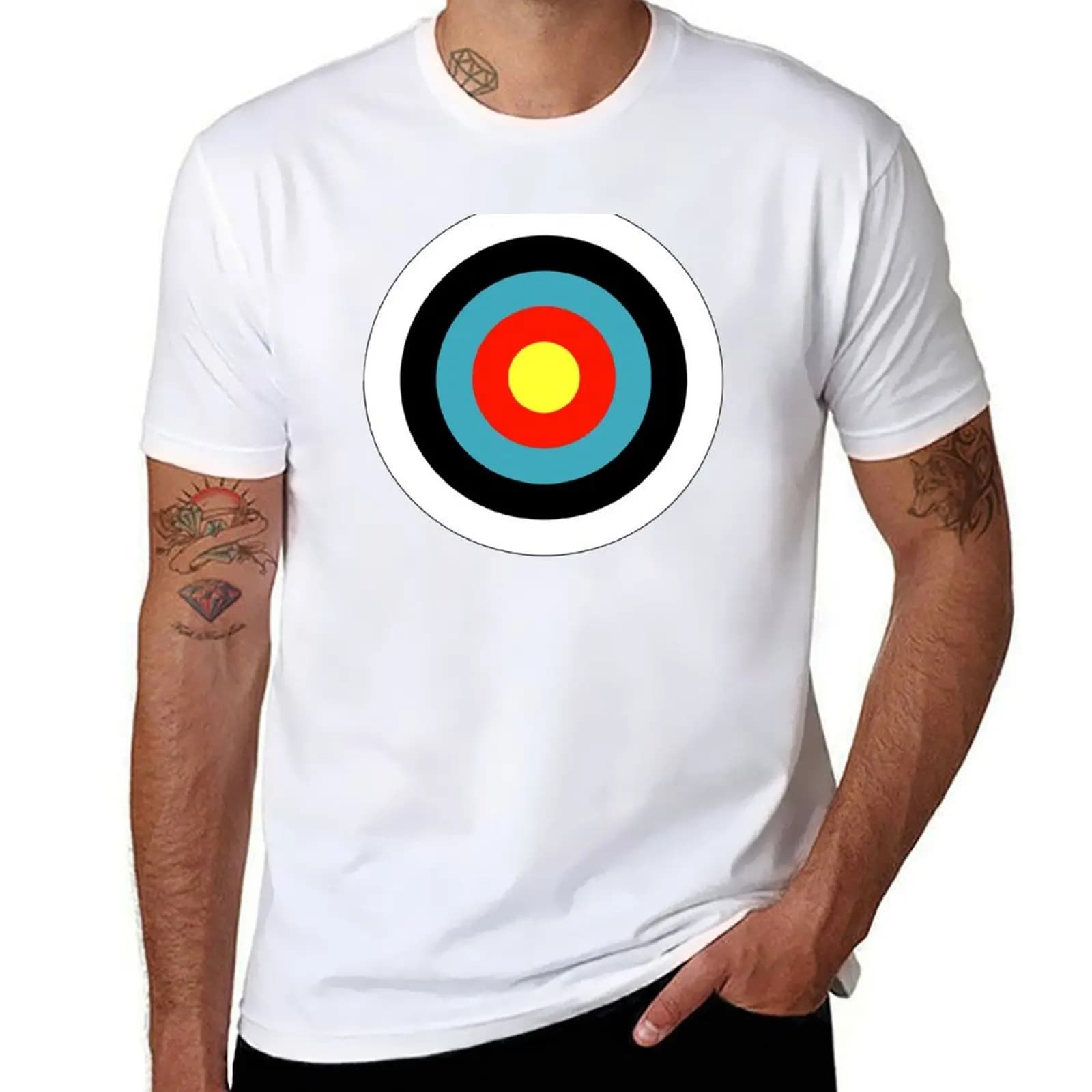 T-shirt Bullseye Archery Target Shooter Rings, t-shirt da lavoro casual e pratica