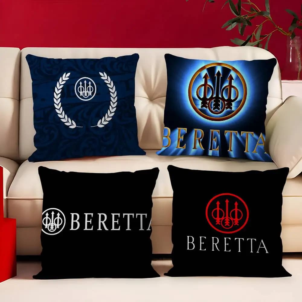 Gun Beretta Logo Cushion Cover Pillowcase Upholstery Sofa Throw Pillow Home Decor Pillowcas