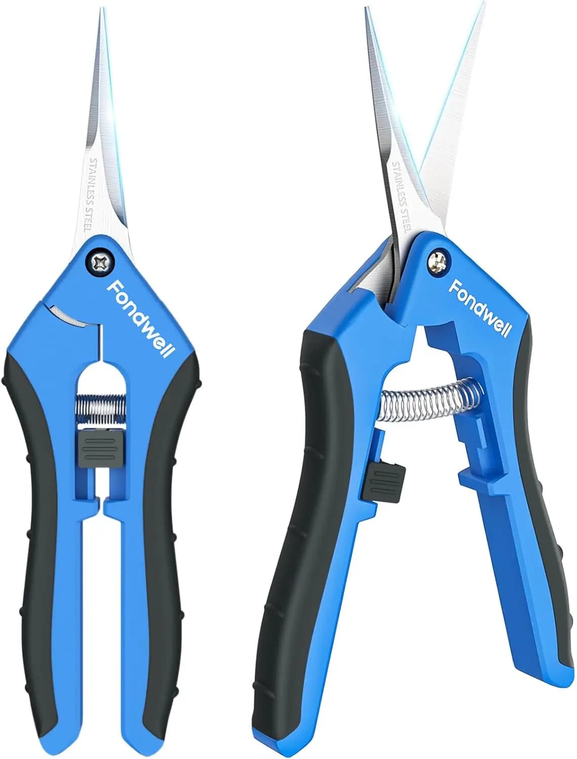 Set di 2 Forbici da Potatura di Precisione: Cesoie da Giardino Diritte e Curve con Punta Micro per Tagli Precisi