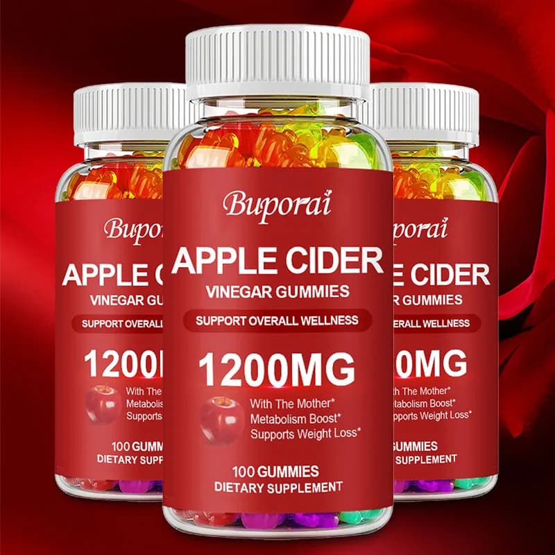 1200MG Apple sigido vinegar gummys - Digestive health support Relieves swelling and constipation Fat burning and controls weight