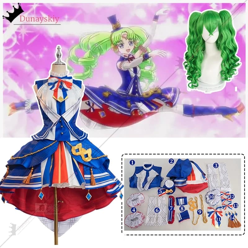 Anime Pripara Falulu Costume Cosplay Blu Bianco Fiori Lolita Gonna Ragazza Uniformi Costume Di Natale Donna Dolce JK Abito Vestito