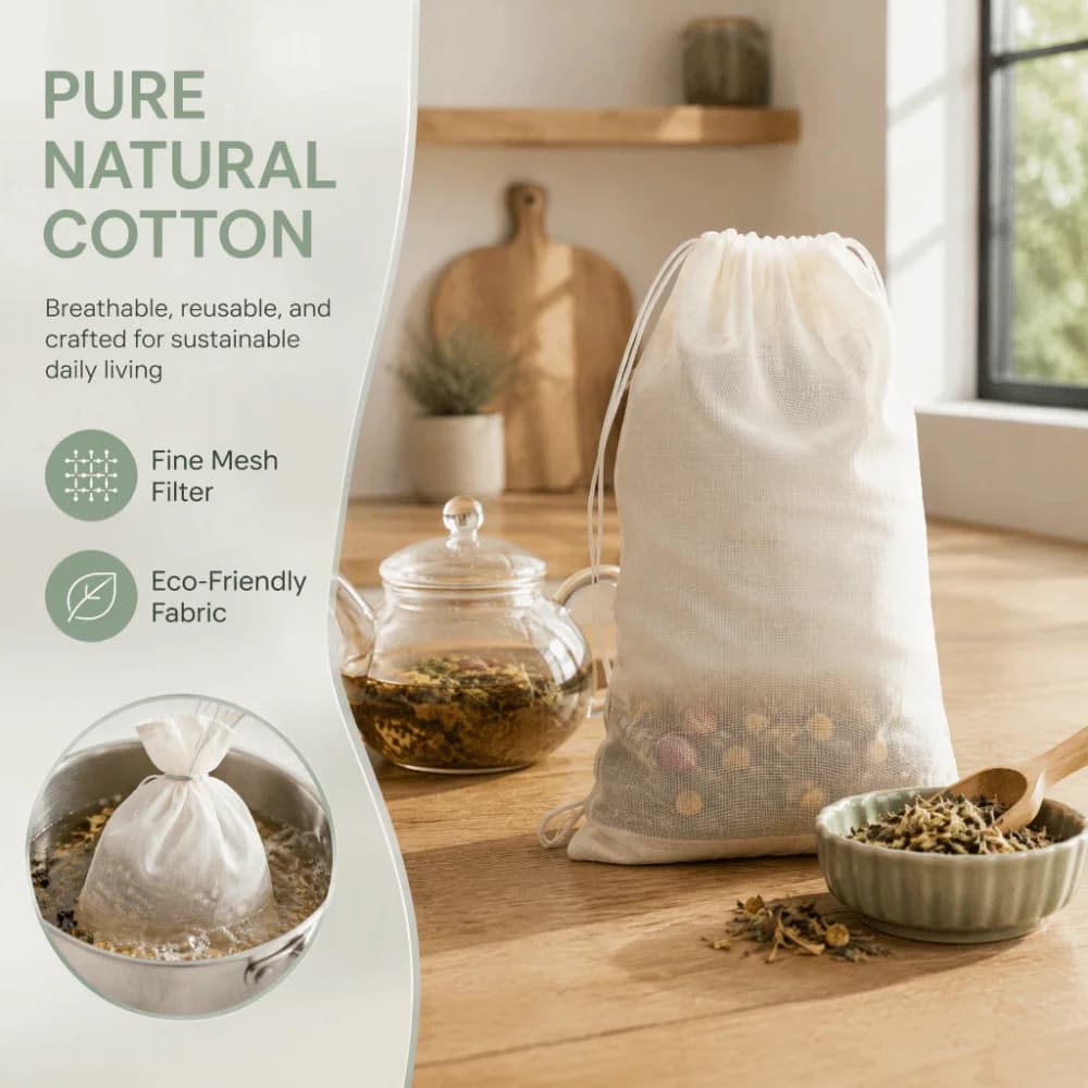 50 PCS SET 7.9 x 11.8 in Cotton Drawstring Bag 20x30cm Nature Cotton Reusable Sachet Bag Large Size Cotton Gauze Bag For Spices
