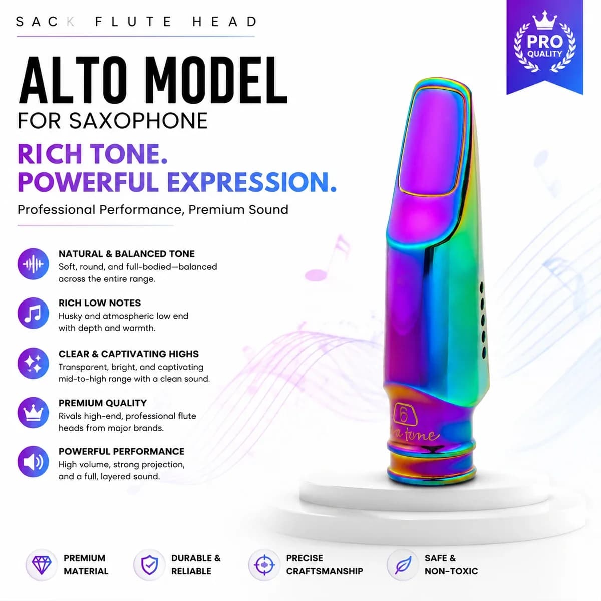 Aurora Iridescent Alto Saxophone Mouthpiece Metal Rainbow Plated Jazz Sax Tip Opening 6 7 8 Solid Brass JOYLITE Factory Direct