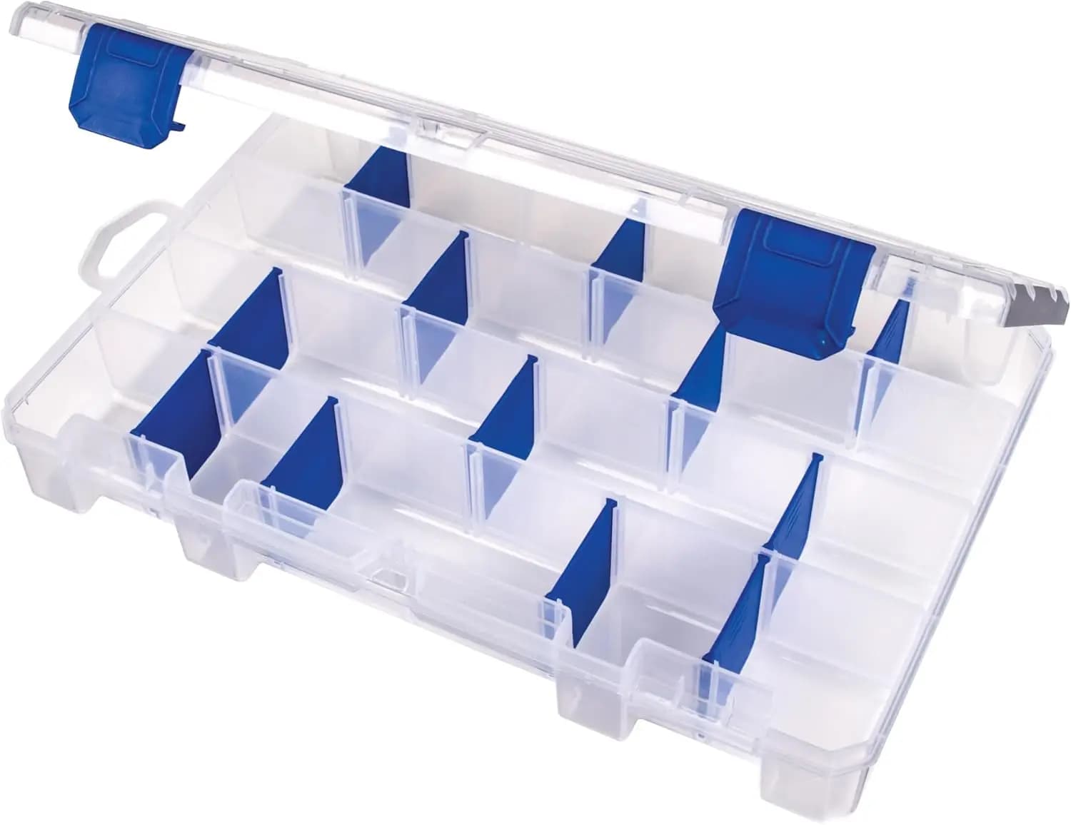 Fishing equipment box with anti-rust dividers, 24 compartments, transparent organizer - 11" x 7,25" x 1.75"
