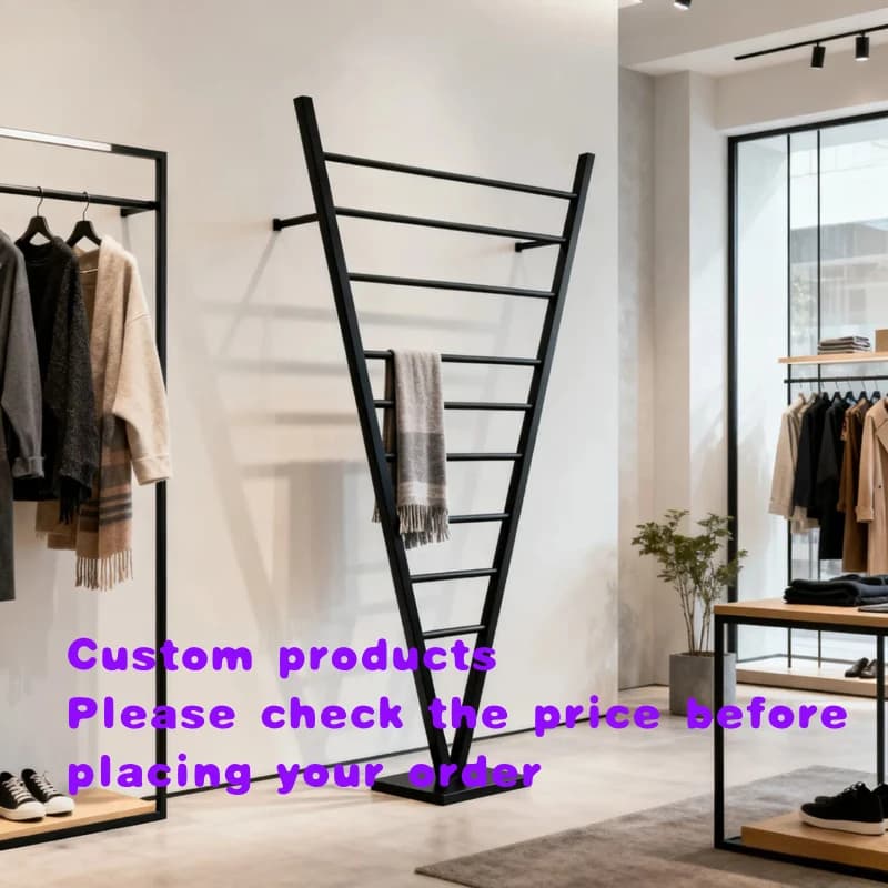 custom.Iron clothing fabric display rack Wall-mounted display rack Multi-layer scarf fabric storage rack Scarf hange