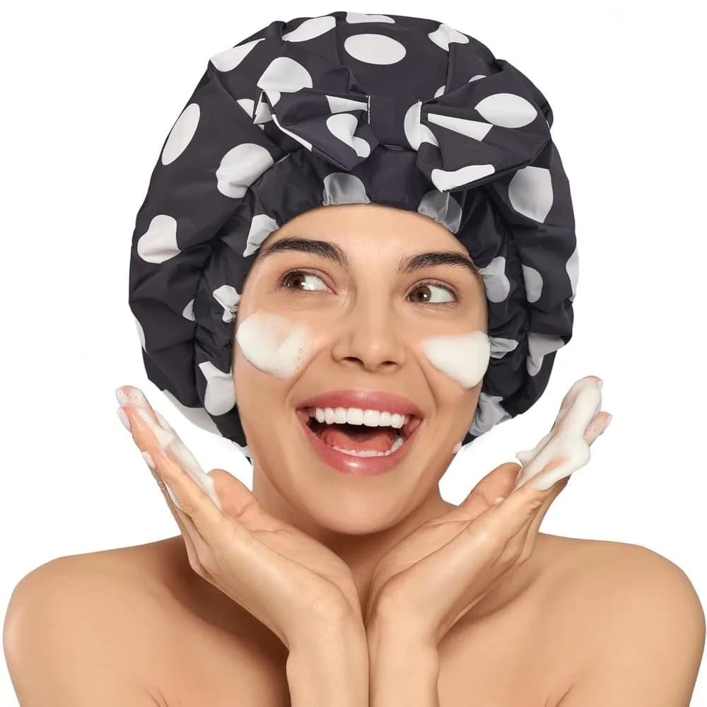 Bathroom head Waterproof to Double Layer with Flake, Elastic to Pois, Reusable and Comfortable for Shampoo and Swimming