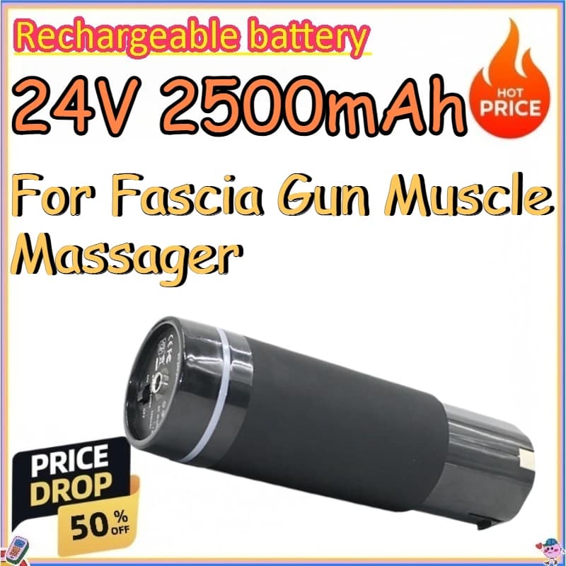 Batteria ricaricabile 24V 2500mAh per massaggiatore muscolare a pistola, sostituisce le batterie agli ioni di litio