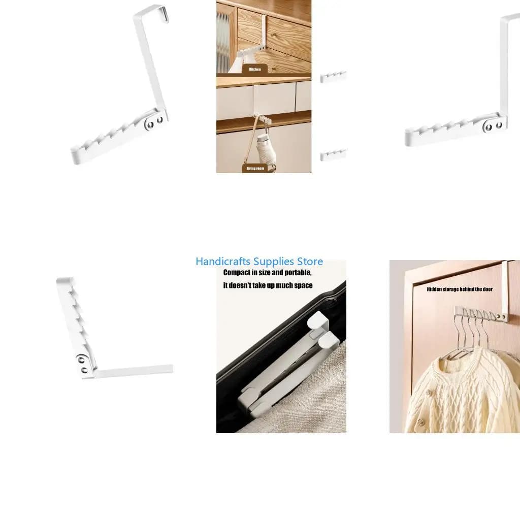 R1WA Foldable Coat and Hat Hanger Metal Door Mounted Clothes Hook for Home and Office