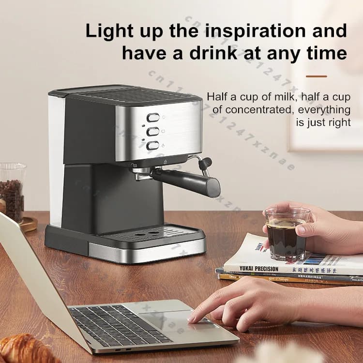 Brewed Coffee Pot Espresso Maker High-Pressure Steam Whipped Milk And，Small Semi-Automatic Espresso Coffee Maker For Home Use