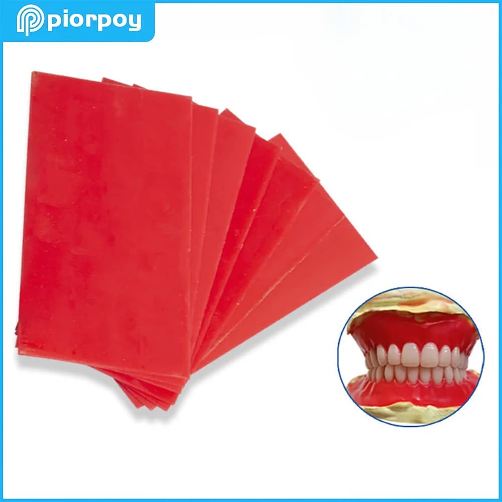 PIORPOY Dental Material Red Wax Sheet 1 Box Dentistry Lab Material Base Plate 1.3mm 2.0mm Use Modelling Wax Dentist Tools