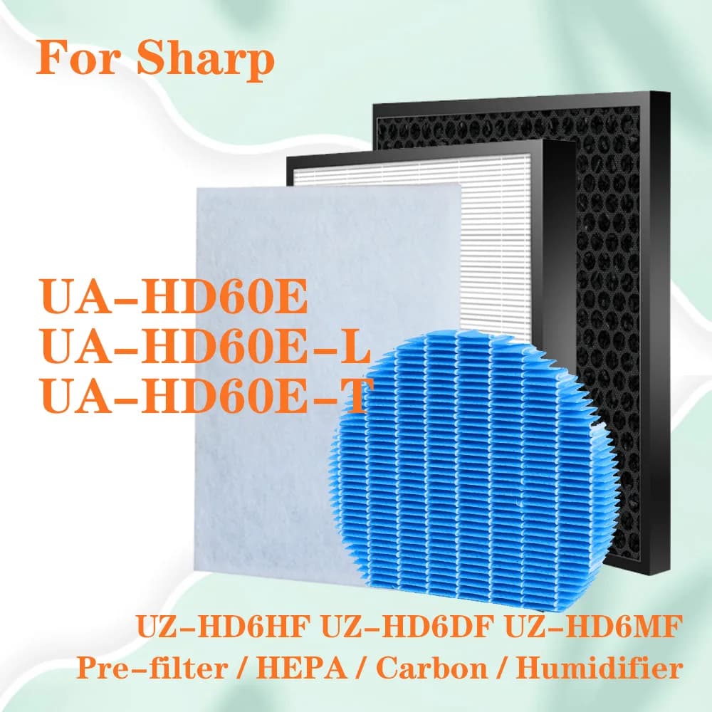 UZ-HD6HF UZ-HD6DF UZ-HD6MF HEPA Carbon Filter Replacement for Sharp Air Purifier UA-HD60E UA-HD60E-L UA-HD60E-T