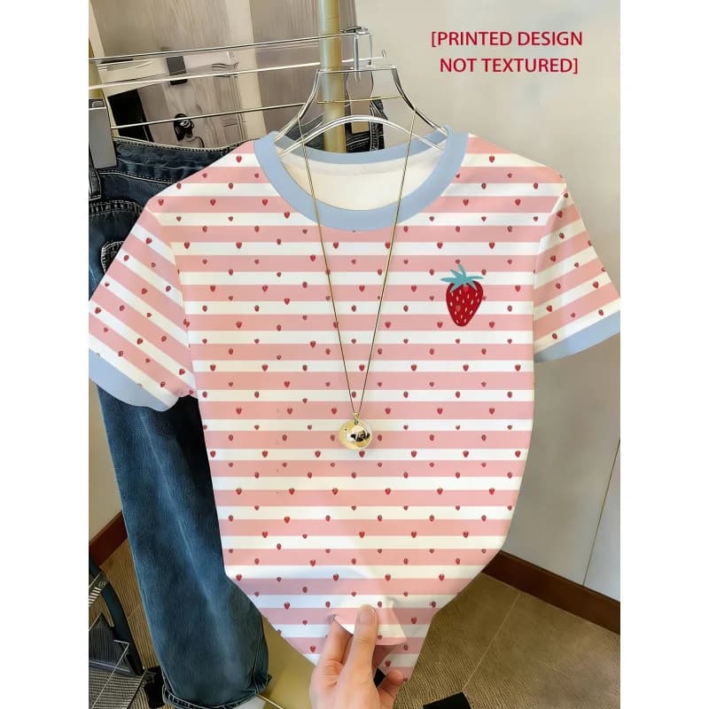 2026Ladies Eyelet Fabric Flower Pattern Short Sleeve Polo Shirt V Neck Casual Summer Top
