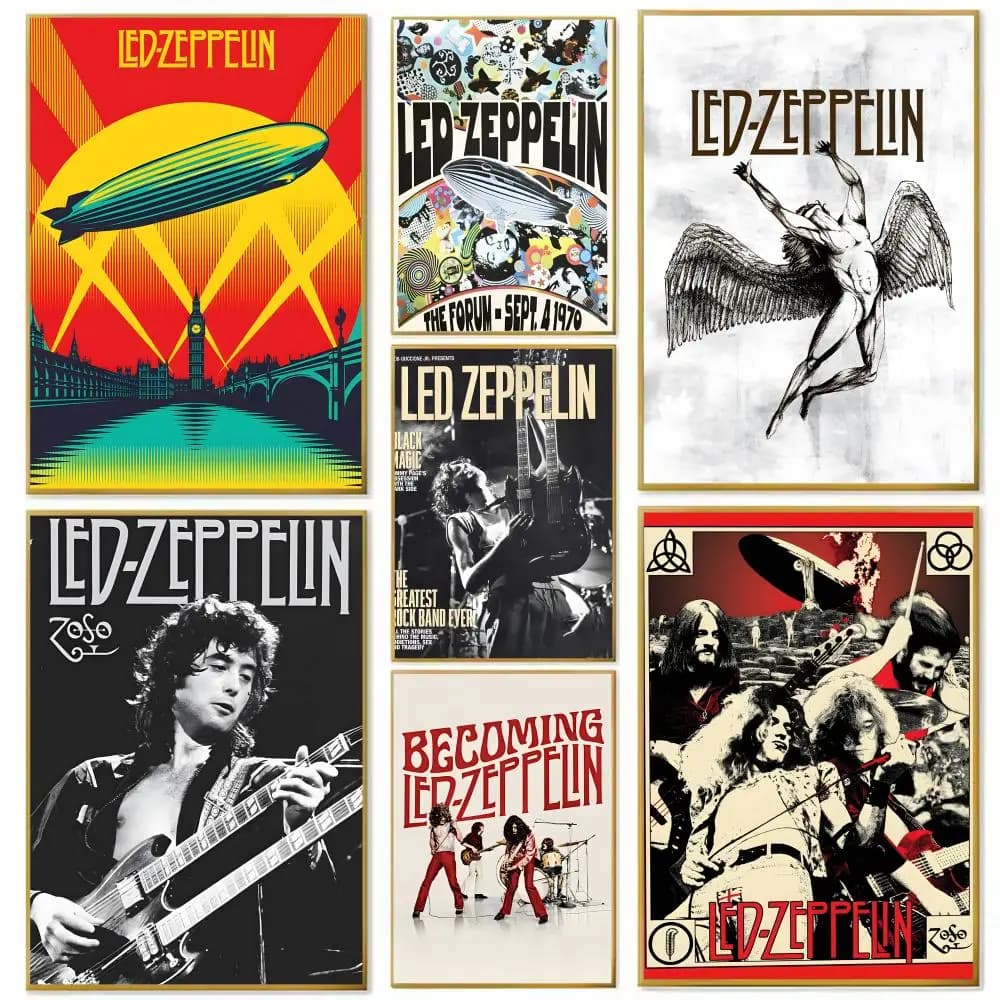 Band L-Led Z-Zeppelin Poster Stampa su carta Casa Soggiorno Camera da letto Ingresso Bar Caffetteria Decorazione pittura artistica