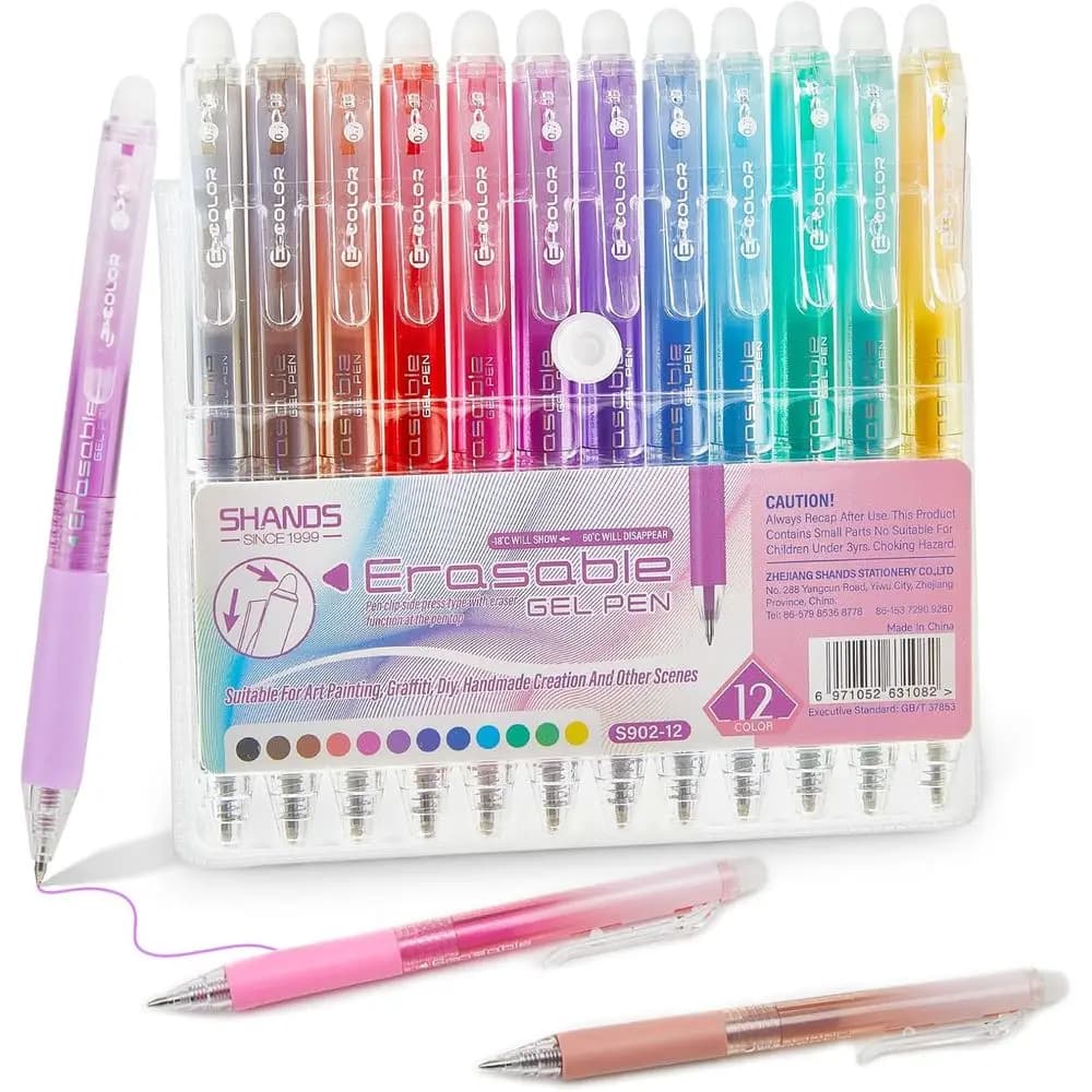 Penne Gel Cancellabili Retrattili, Punta da 0,7 mm, Scrittura Fluida, Penne Carine per Scrittura, Diari, Appunti, Scuola, Ufficio, Casa