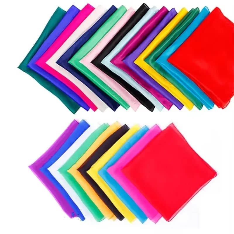 10 pz 30*30 cm Cambia Colore Sciarpa di Seta Close Up Trucco Magico Apprendimento e Educazione Seta Magica Per Magici Prop Accessorio Magia