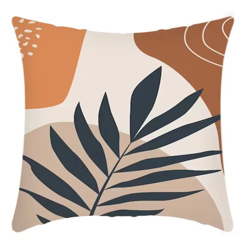 Federa per Cuscino 45x45cm con Stampa Geometrica Astratta Semplice in Lino, Decorazione per Casa, Soggiorno, Divano e Poltrona