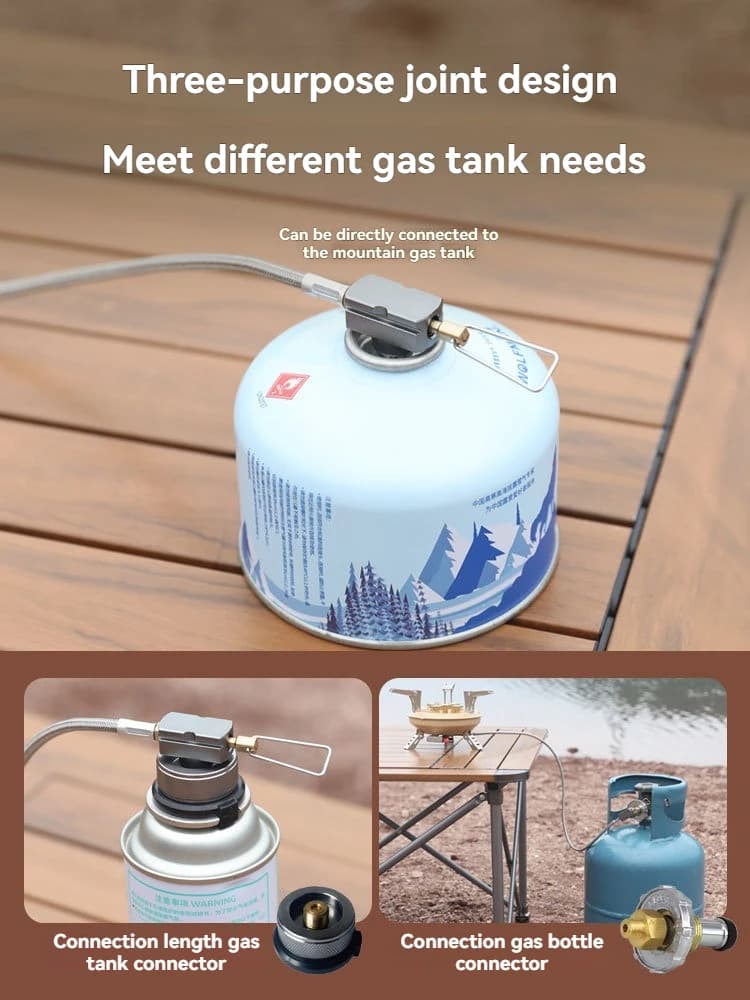 Fornello a gas da campeggio Bruciatore da escursionismo ad alta pressione 16000W BRS-201 Bruciatore a gas butano per parabrezza con accensione Pizeo per viaggiare