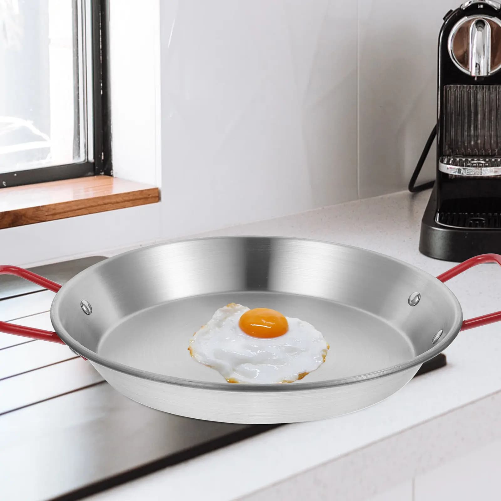 Stainless Steel Frying Pan 22Cm Flat Bottom Nonstick Cookware Perfect for Fried Chicken Omelets Pancakes Kitchen Supplies