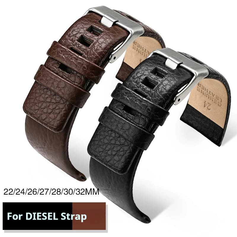 Genuine Leather Strap for Diesel DZ7312 DZ7314 Men Black Brown Cowhide Watch Band Bracelet 22mm 24mm 26mm 27mm 28mm 20mm 32mm