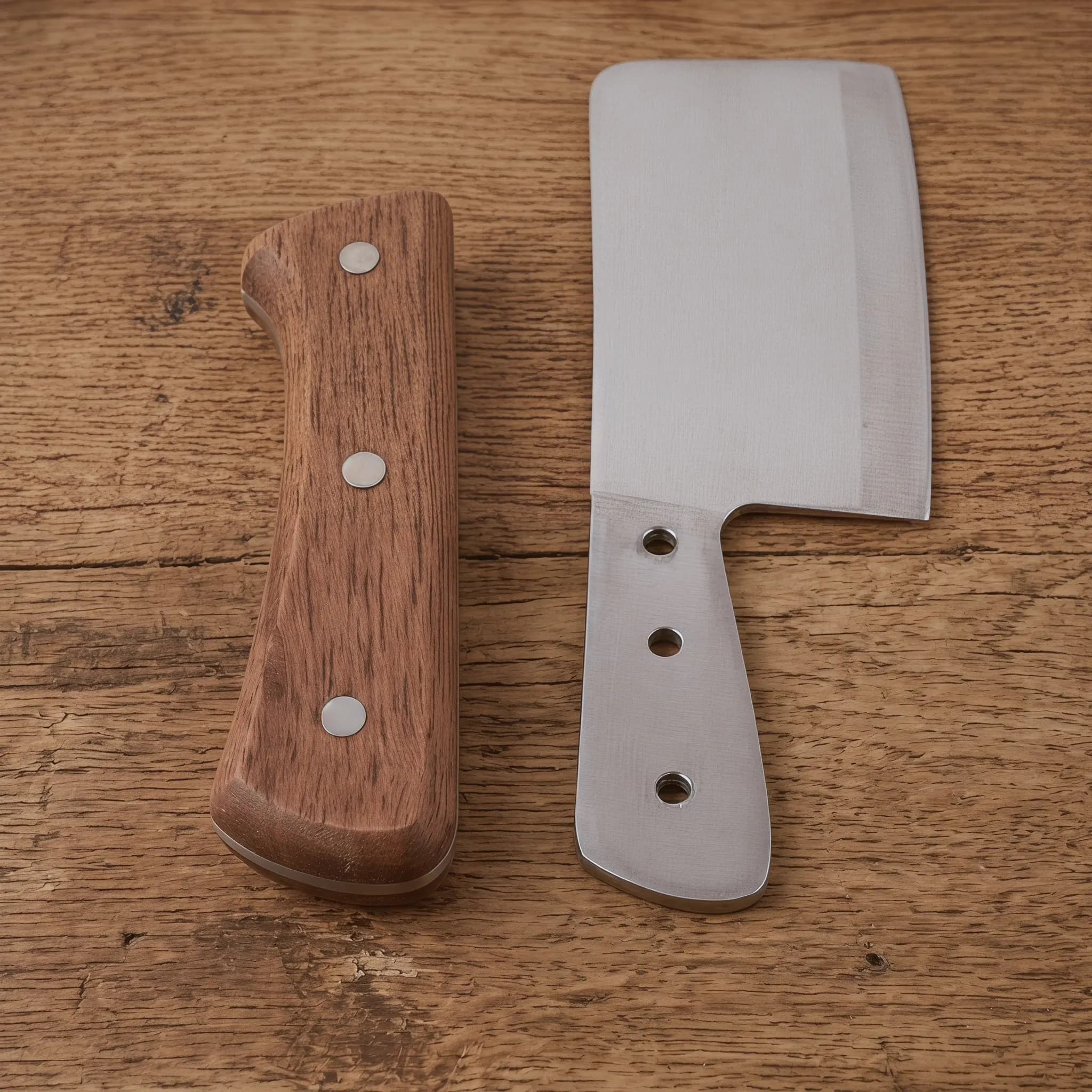 1Pair Solid Wood Replacement Knife Handle Pre Drilled Cleaver Handle Easy Install Butcher Kitchen Chopper Knife Grip