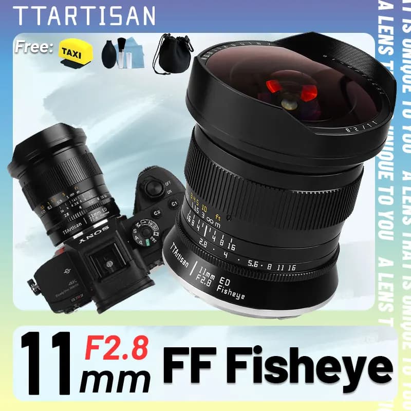 Obiettivo Fisheye TTArtisan 11mm F2.8 Full Frame per Sony FE, Nikon Z, Canon R, EOSR, Leica, Sigma, Lumix L, Canon EF, Nikon F, R8, A7R, ZF, Z8, FP