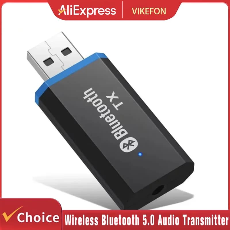 Trasmettitore Bluetooth 5.0 + Adattatore Audio EDR per TV PC Cuffie Jack 3.5MM AUX USB Adattatore Stereo Musicale Wireless Plug & Play