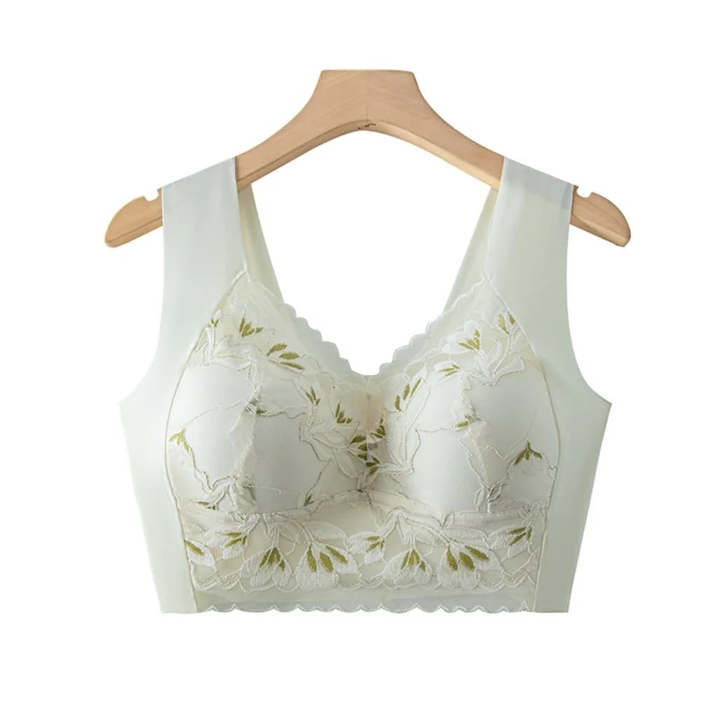 Sweet Plus Size Lace Wireless Bra Push Up Shockproof Brassiere for Women Anti-sagging Lingerie Deep V Underwear Ladies