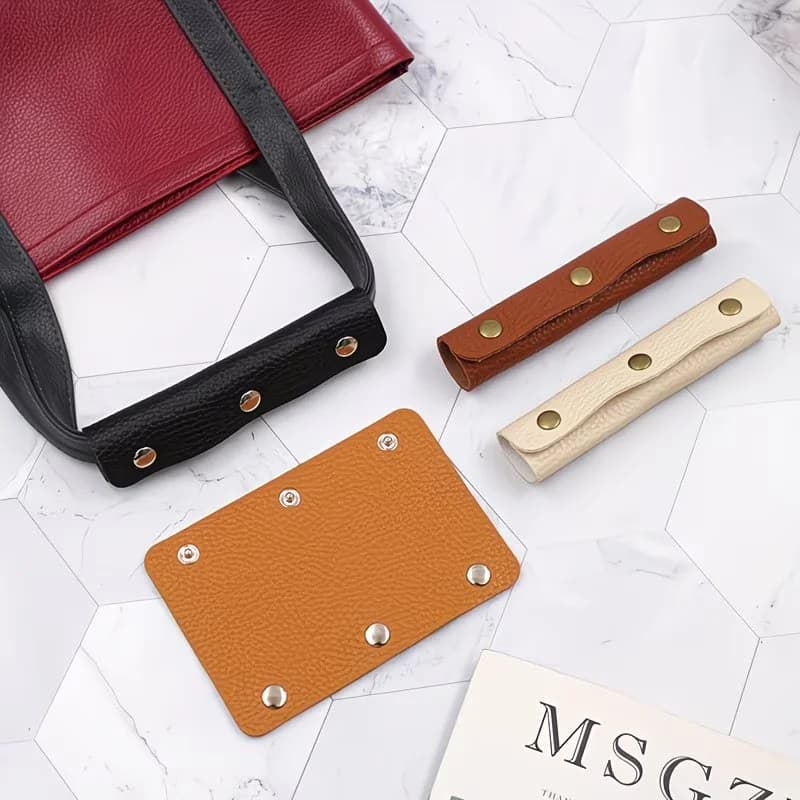 1pc Faux Leather Handle Protector Cover, Comfortable Reusable Grip Sleeve, Conceals Damaged Handles for Luggage, Handbags.