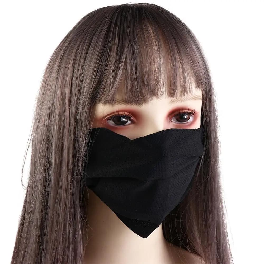 Breathable Face Shield Solid Color For Girl Outdoor Hiking For Women Mesh Face Cover Sunscreen Mask Face Scarf Ice Silk Mask