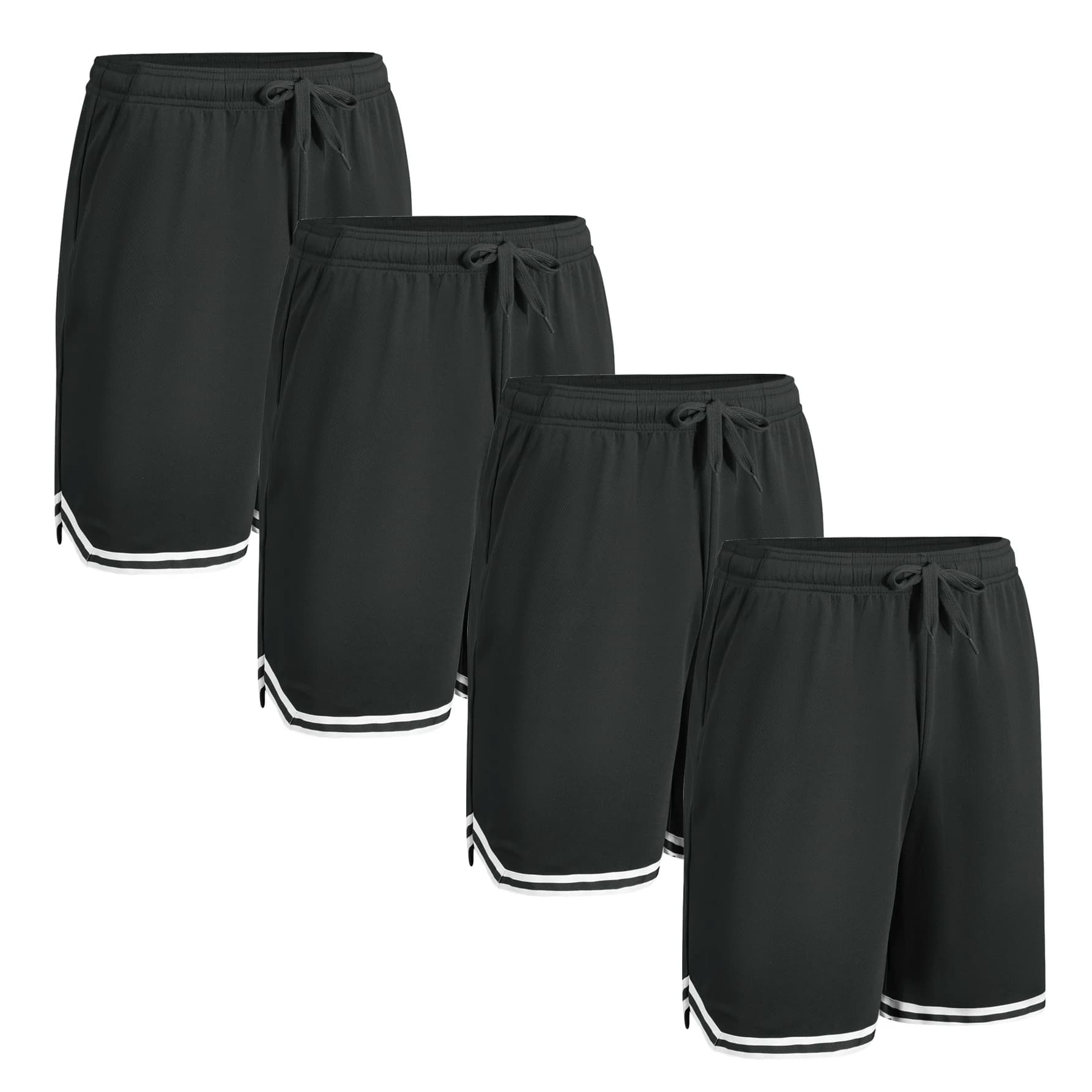 Set da 4 pezzi di pantaloncini da basket estivi da uomo: abbigliamento sportivo casual adatto per l'uso quotidiano e l'allenamento sportivo