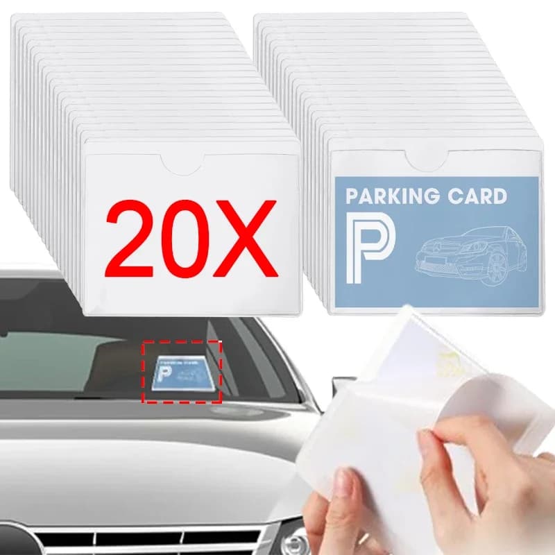 Etichetta adesiva autoadesiva Permesso di parcheggio Copertura trasparente del supporto della carta per la custodia delle carte della scatola della scrivania dell'ufficio domestico del parabrezza dell'auto