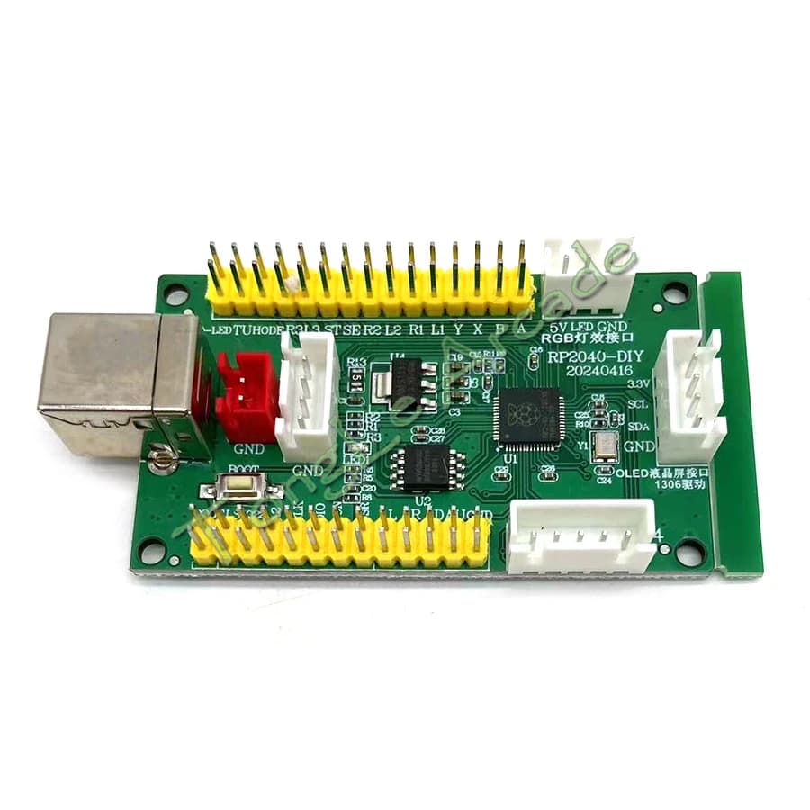 Raspberry Pi Pico Zero Delay USB Card for Encoder, Joystick Controller Hitbox for PC, PS4, Switch, with OLED Cable and Fai-da-te Components