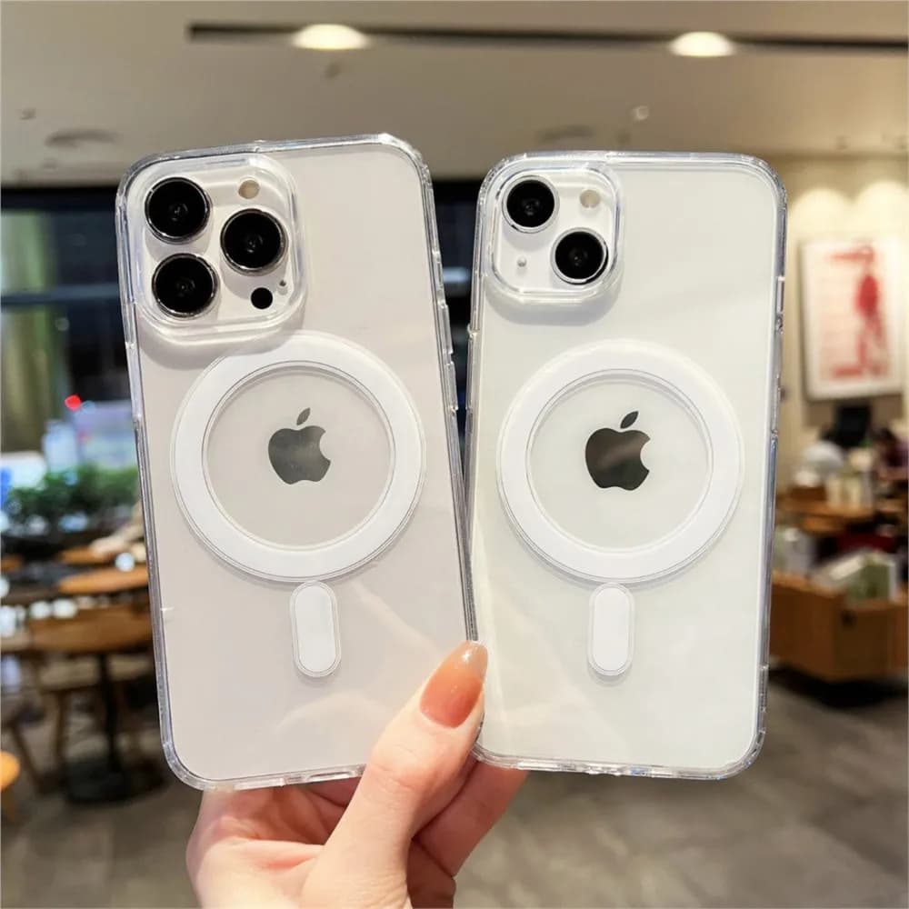 Transparent Magnetic Case for iPhone 17 Pro Max 16 13 11 15 14 12 17 Air 17Promax 16E 17E, Silicone Shock Cover