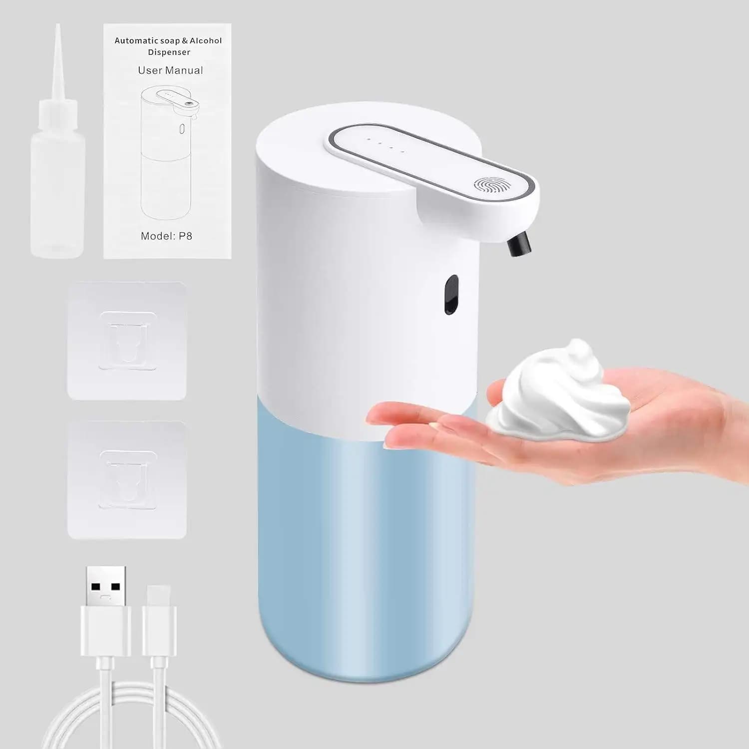 400ML Desktop a Parete Touchless Ricaricabile Elettrico Automatico Senor Dispenser di Sapone Cucina Bagno Lavatrice a Mano