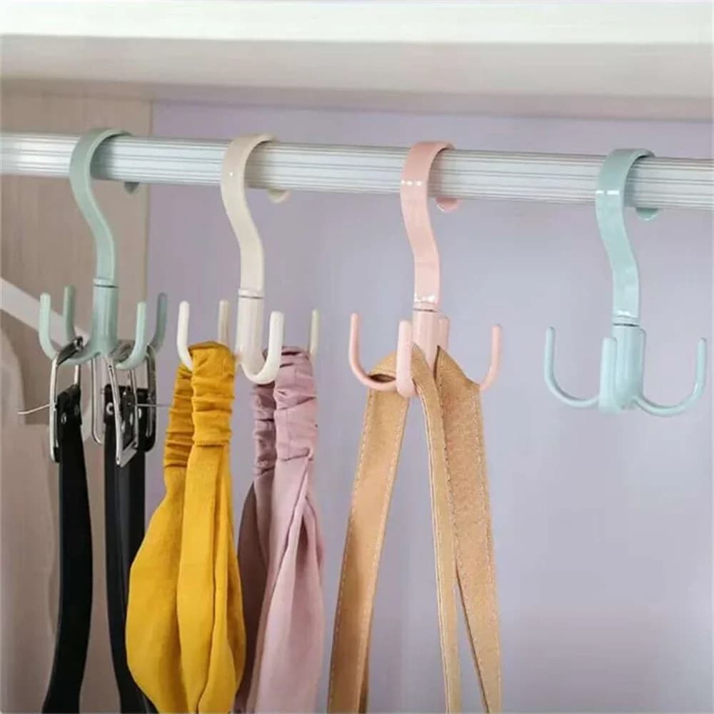 360 ° Ganci Girevoli Salvaspazio per Armadio, Porta Borse, Scarpe, Cinture e Sciarpe, Organizzatore per Vestiti