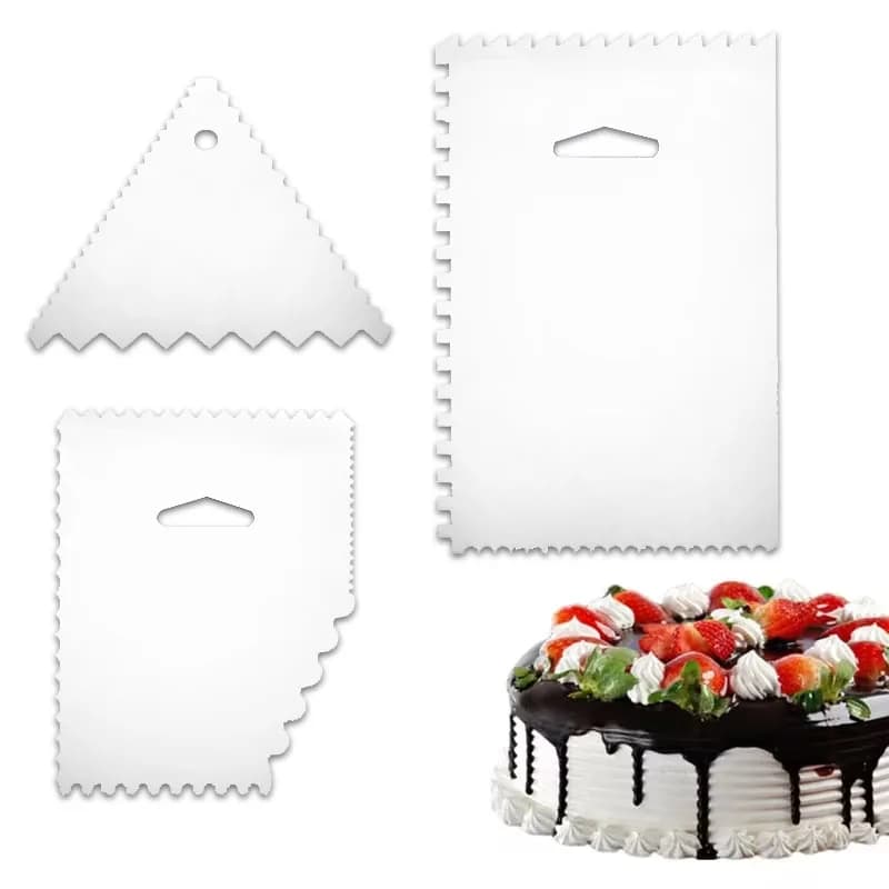 Set di raschietti in acciaio inossidabile da 3 pezzi - Raschietti da forno multiforma per pasta, decorazione di torte, utensili da cucina, strumenti da forno fai da te