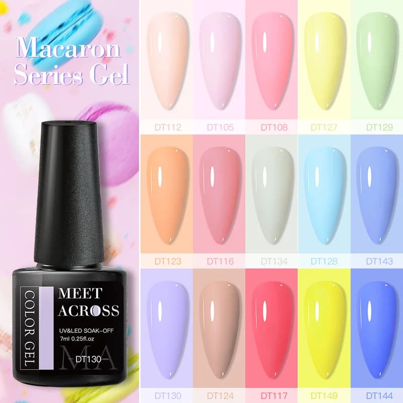 MEET ACROSS 7ml Smalto gel per unghie glitter scintillante Semi permanente Gel riflettente per nail art rosso argento per la progettazione delle unghie manicure