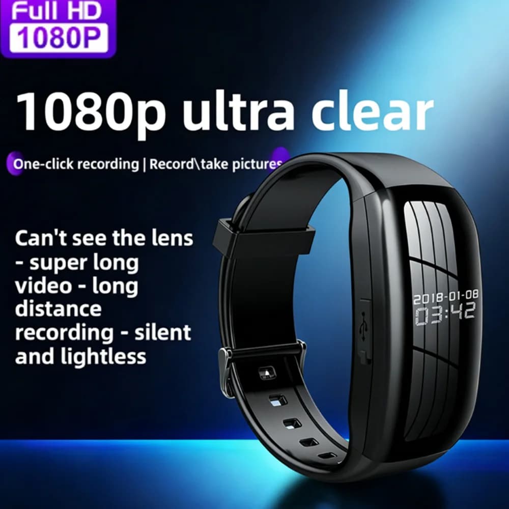 Smartwatch HD 8-128GB con Registratore Vocale 1080P, Braccialetto con Fotocamera, Riduzione del Rumore, per Uso Aziendale/Domestico