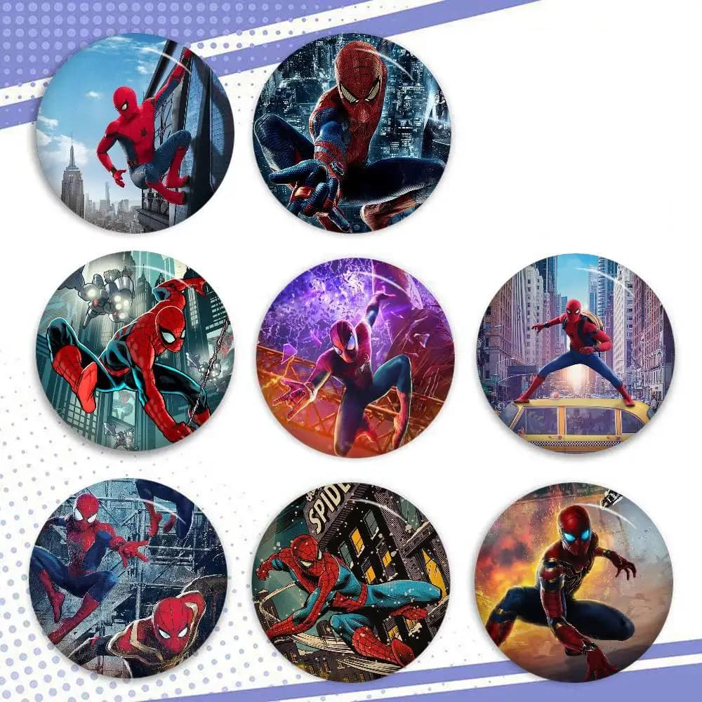 Spilla creativa in latta con icona animale a tema cartone animato americano S-Spider, 1 pezzo, per risvolto, zaino, accessori