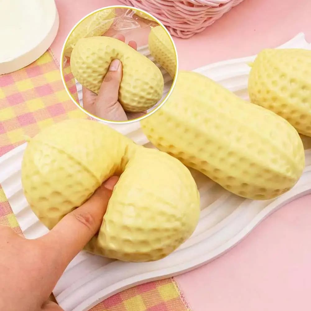 Pallina Antistress a Forma di Arachide, Giocattolo Morbido e Croccante, Gioco Sensoriale ASMR per Bambini e Adulti