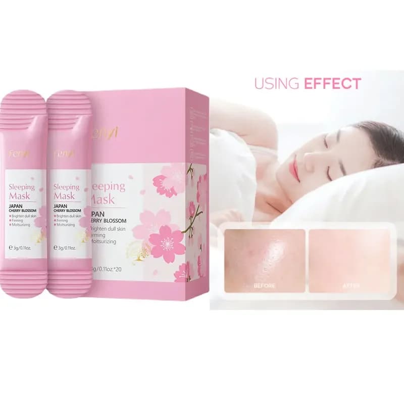 Japan Sakura Sleeping Whitening Facial Mask Oil-Control Moisturizer Shrink pori rassodante schiarente Anti Aging cosmetici coreani