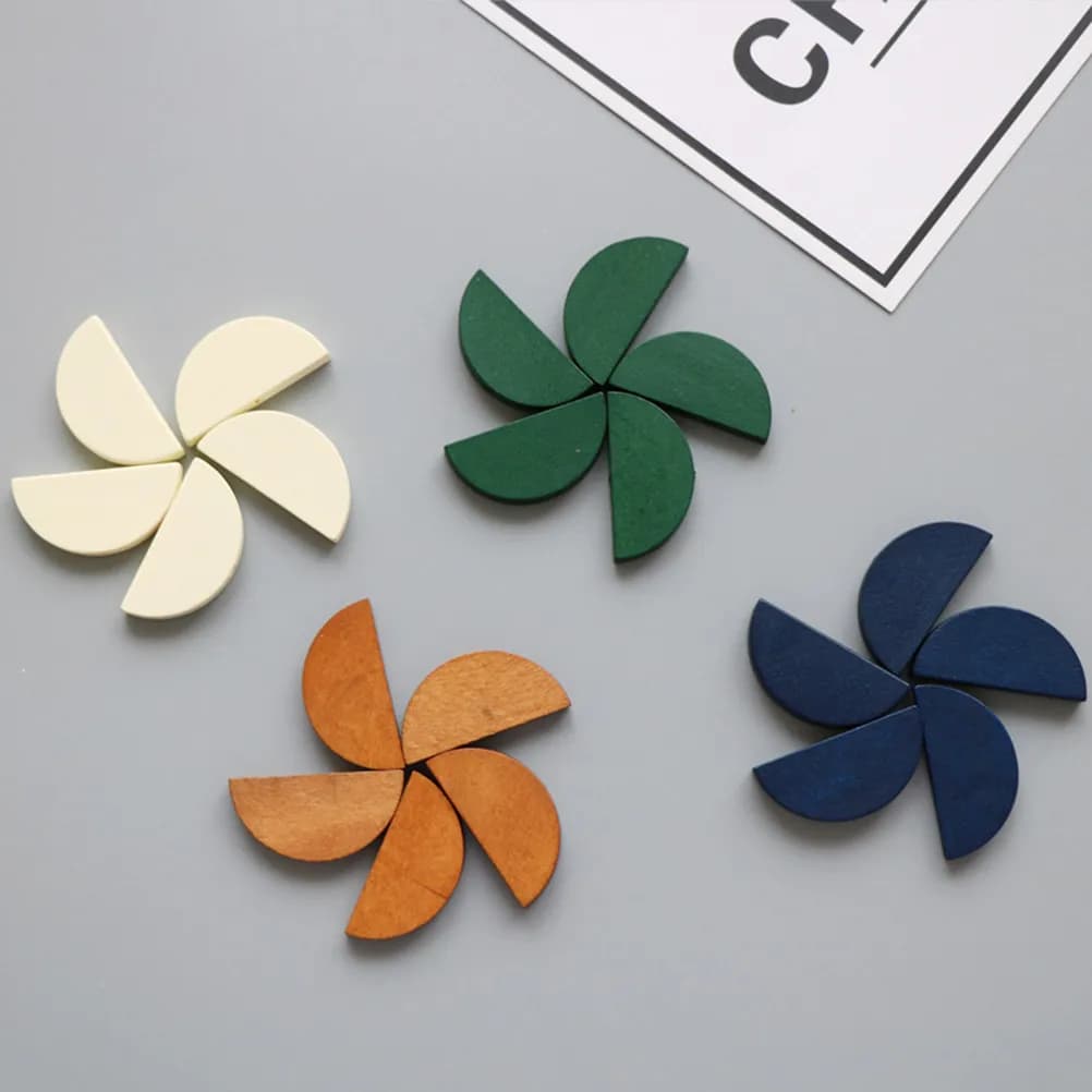 1Set Wooden Earring Pendant Semicircle Colorful DIY Jewelry Making Tools Unfinished Wood Pendant for DIY Accessories