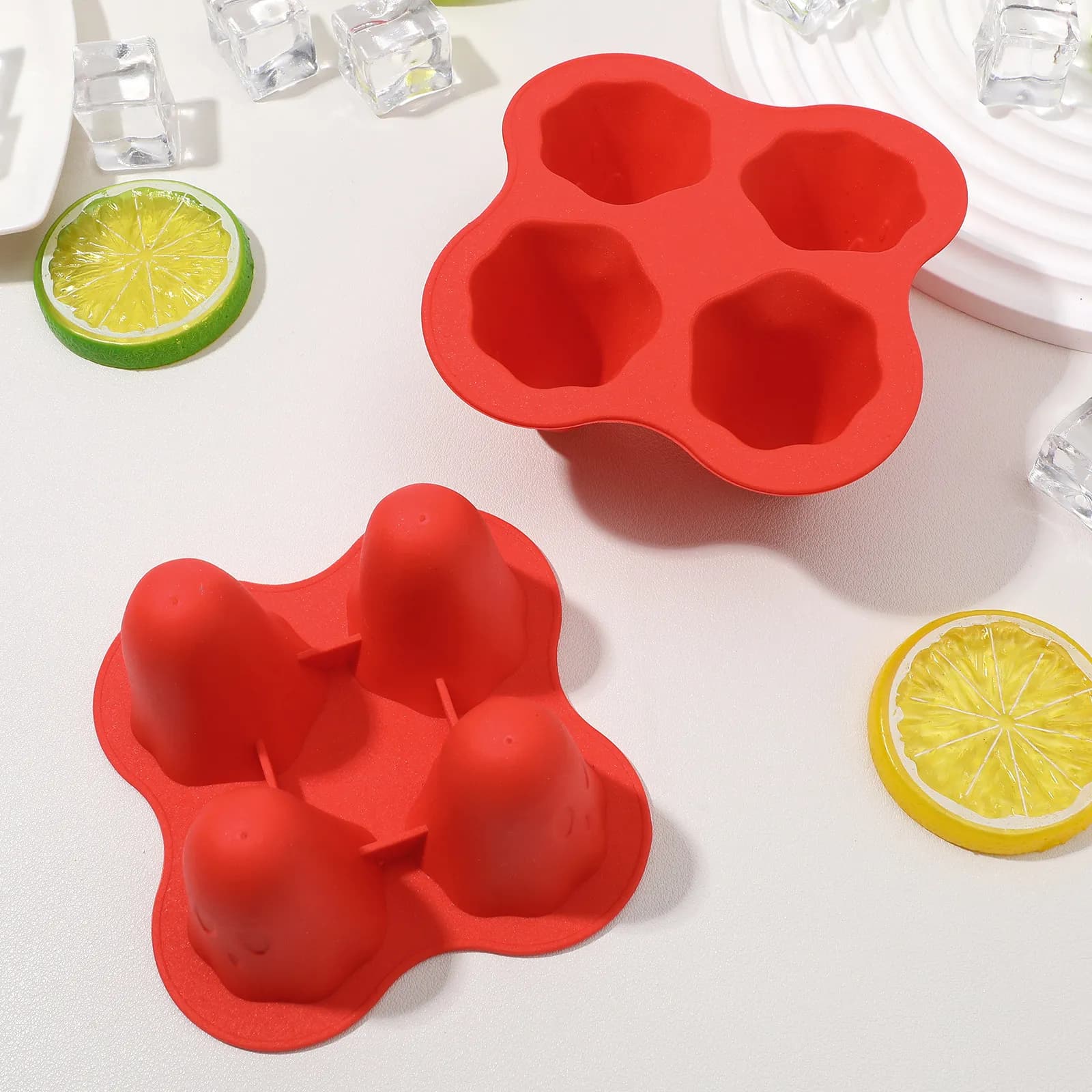 Set di 4 Stampi per Cubetti di Ghiaccio a Forma di Fantasma in Silicone per Alimenti, Stampi per Ghiaccio di Halloween per Cocktail, Whisky, Bevande e Feste