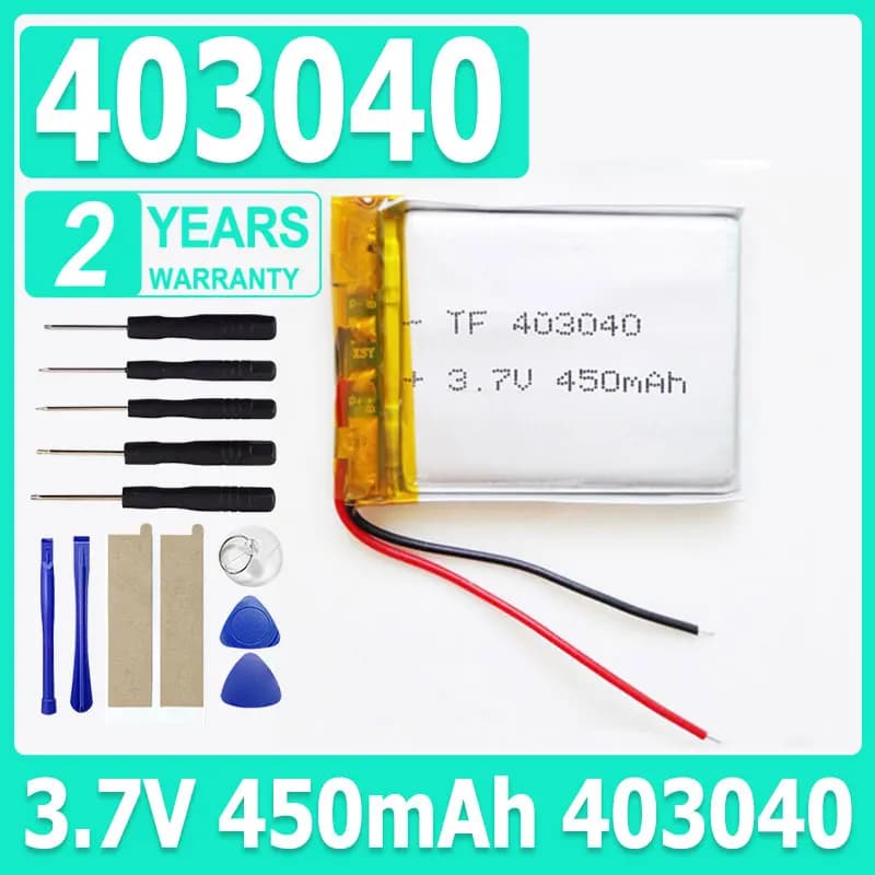 Batteria ricaricabile agli ioni di litio Li-Po ai polimeri di litio 403040 da 3,7 V 450 mAh per MP3 MP4 MP5 GPS DVD tablet fotocamera Bluetooth cellulare Lipo