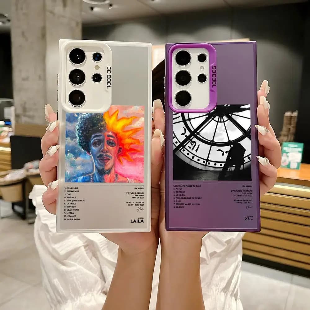 French Rapper K-Khali Phone Case For Samsung Galaxy S25 S24 S23 S22 S21 Ultra Plus Laser Hard Colorful Matte Shockproof