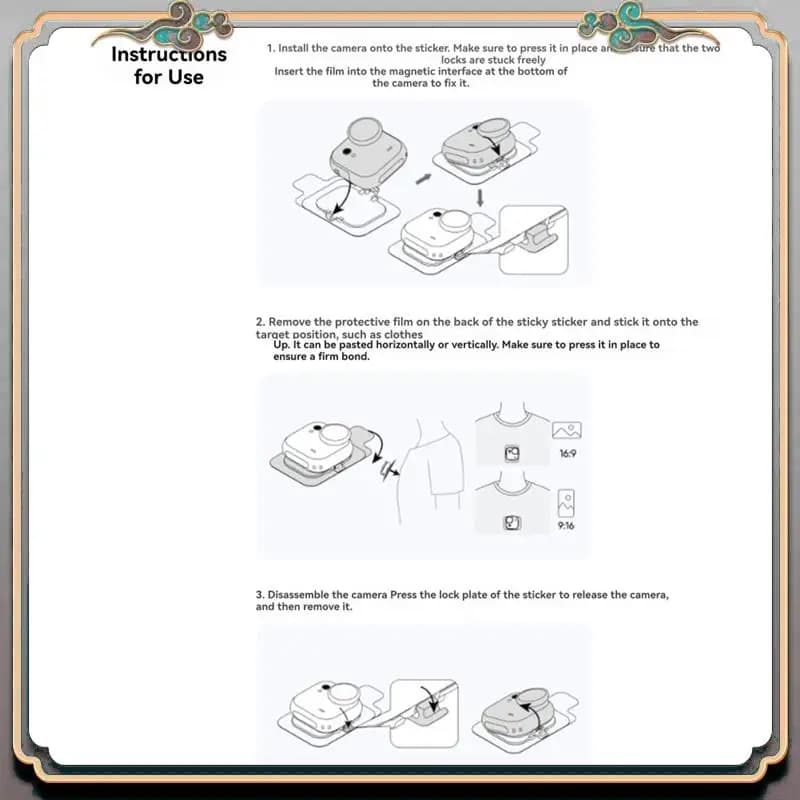 A46M-Base adhesive for GO Ultra Design snap stickers Securely fix single camera for shooting