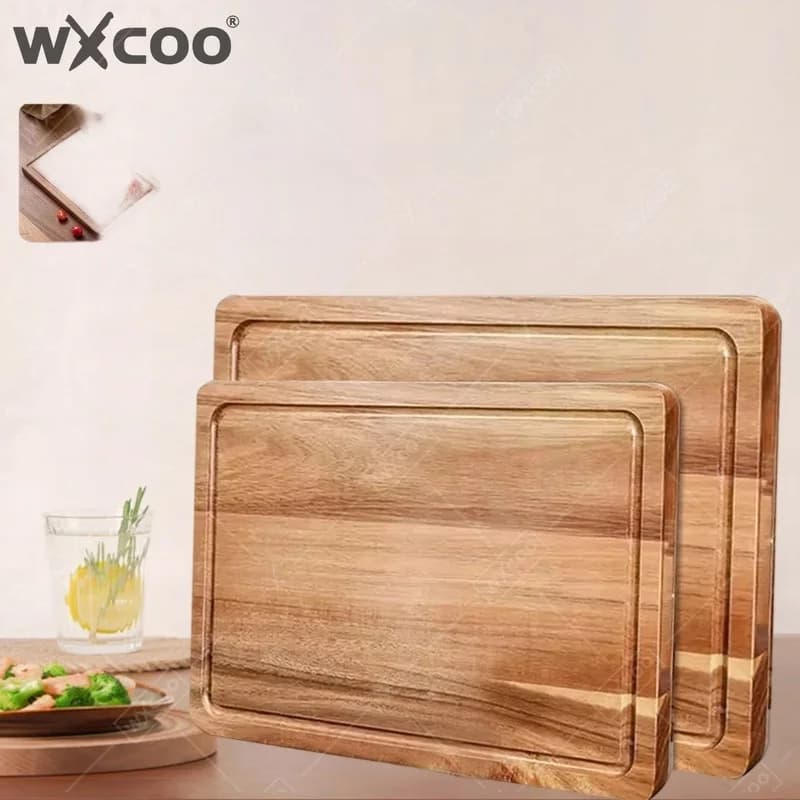 WXCOO Kitchen Wooden Cutting Board Durable Vegetable Cutting Board Thickened Chopping Board Solid Wood for Cooking Tools Fruit