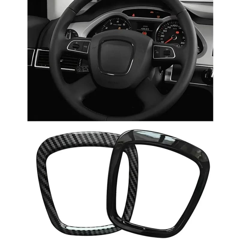Polished Carbon Fiber/Black Car Wheel Ring Cover Decoration for Audi A4 B6 B7 B8 A6 C6 A5 Q7 Q5 A3 8P S3